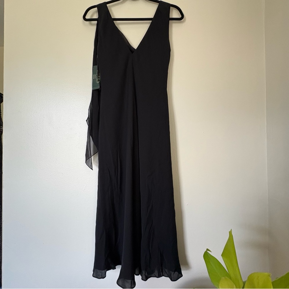 NWT Lauren Ralph Lauren Black Midi Dress Size 10 - Picture 10 of 12